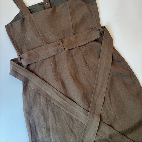 Rails Clement Button Front Midi Dress In Army Green with Tie Waist - Picture 8 of 12